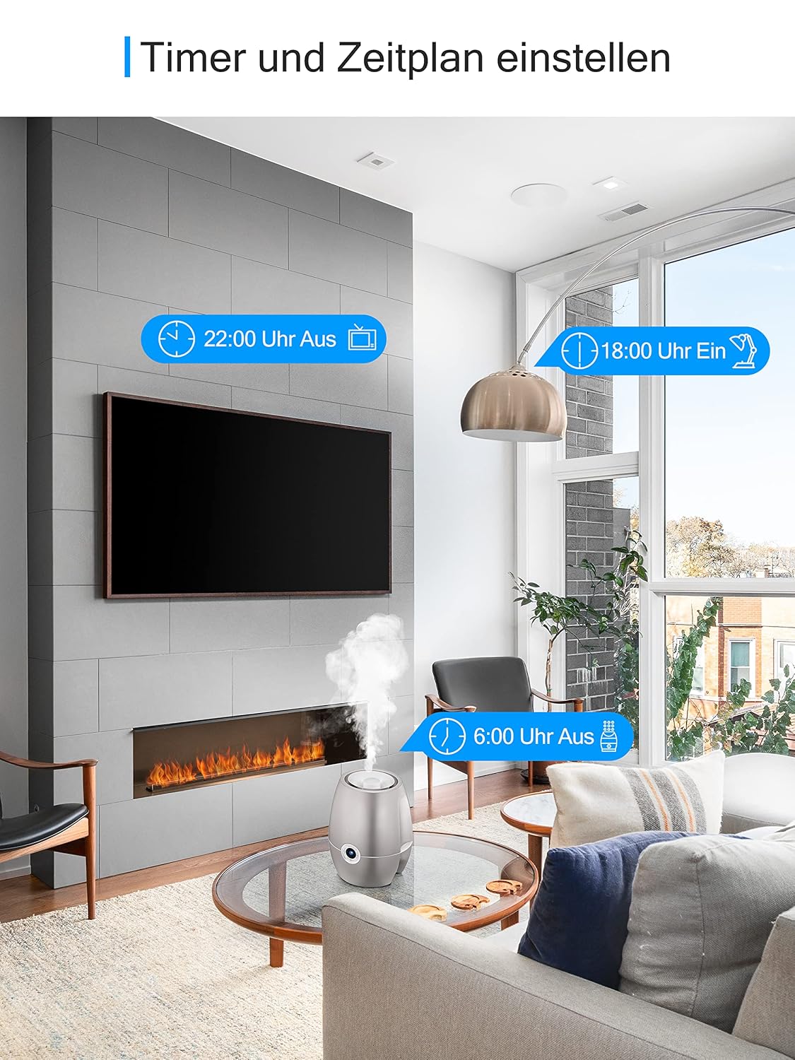 Intelligente WLAN-Steckdose mit Alexa-Funktion und Strommessung, WLAN-Steckdose für Smart Homes