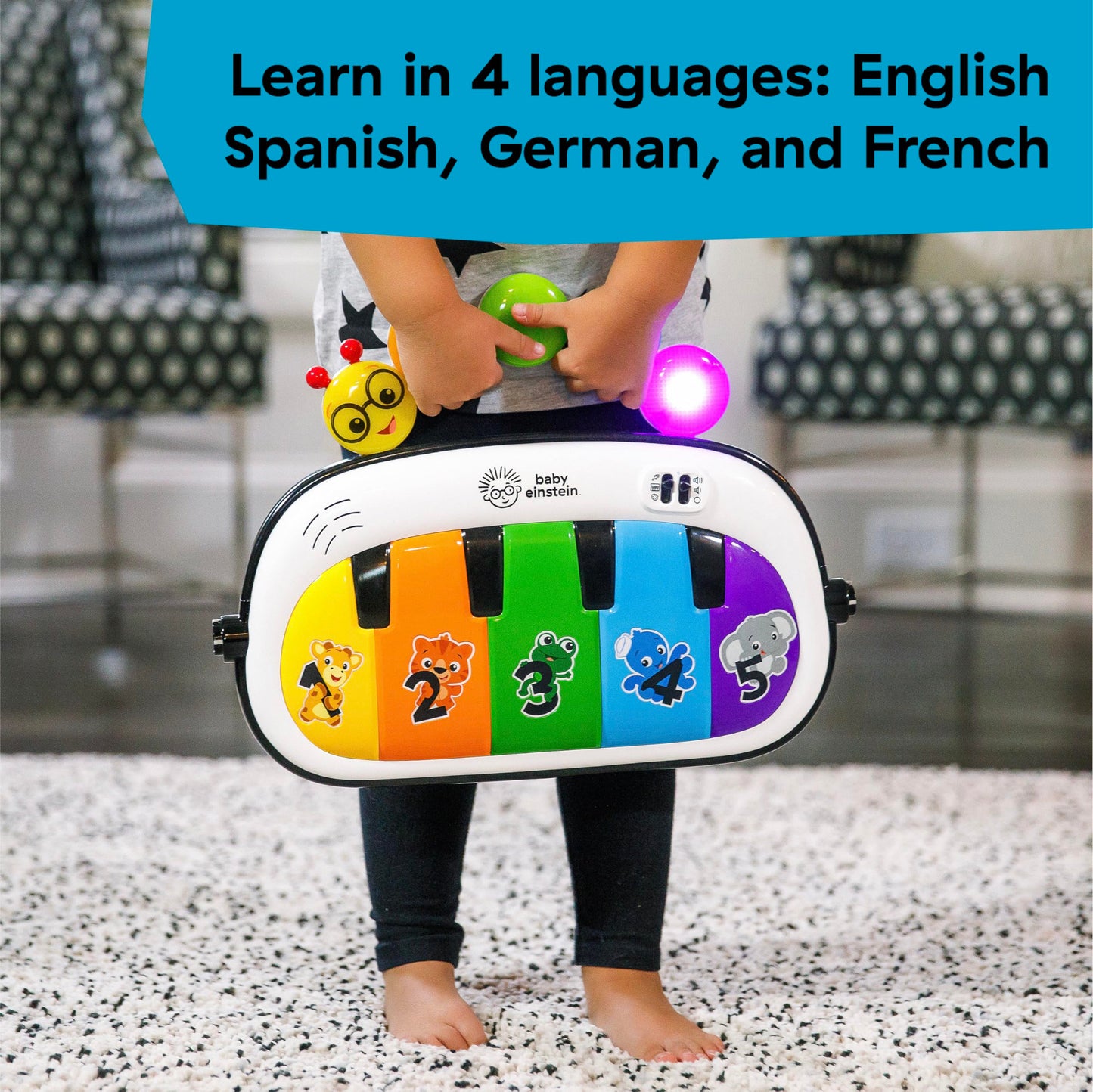 Baby Einstein, 4 in 1 Kickin' Tunes Spieldecke mit 70+ Geräuschen, 25+ Minuten Musik 