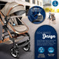 3-in-1 XXL Komplett-Kinderwagenset inkl. Babywanne, Buggy, Sportsitz &amp; Autositz 