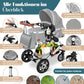 Kesser® Loops 3-in-1 Kombi-Kinderwagen, Komplettset inklusive Babywanne, Buggy-Sportsitz und Babyschale, Vollgummireifen 