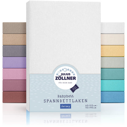 Spannbettlaken für Baby- &amp; Kinderbett, 100 % Jersey-Baumwolle, 2er Pack 