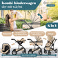 Kesser® Loops 3-in-1 Kombi-Kinderwagen, Komplettset inklusive Babywanne, Buggy-Sportsitz und Babyschale, Vollgummireifen 