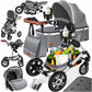 Kesser® Loops 3-in-1 Kombi-Kinderwagen, Komplettset inklusive Babywanne, Buggy-Sportsitz und Babyschale, Vollgummireifen 