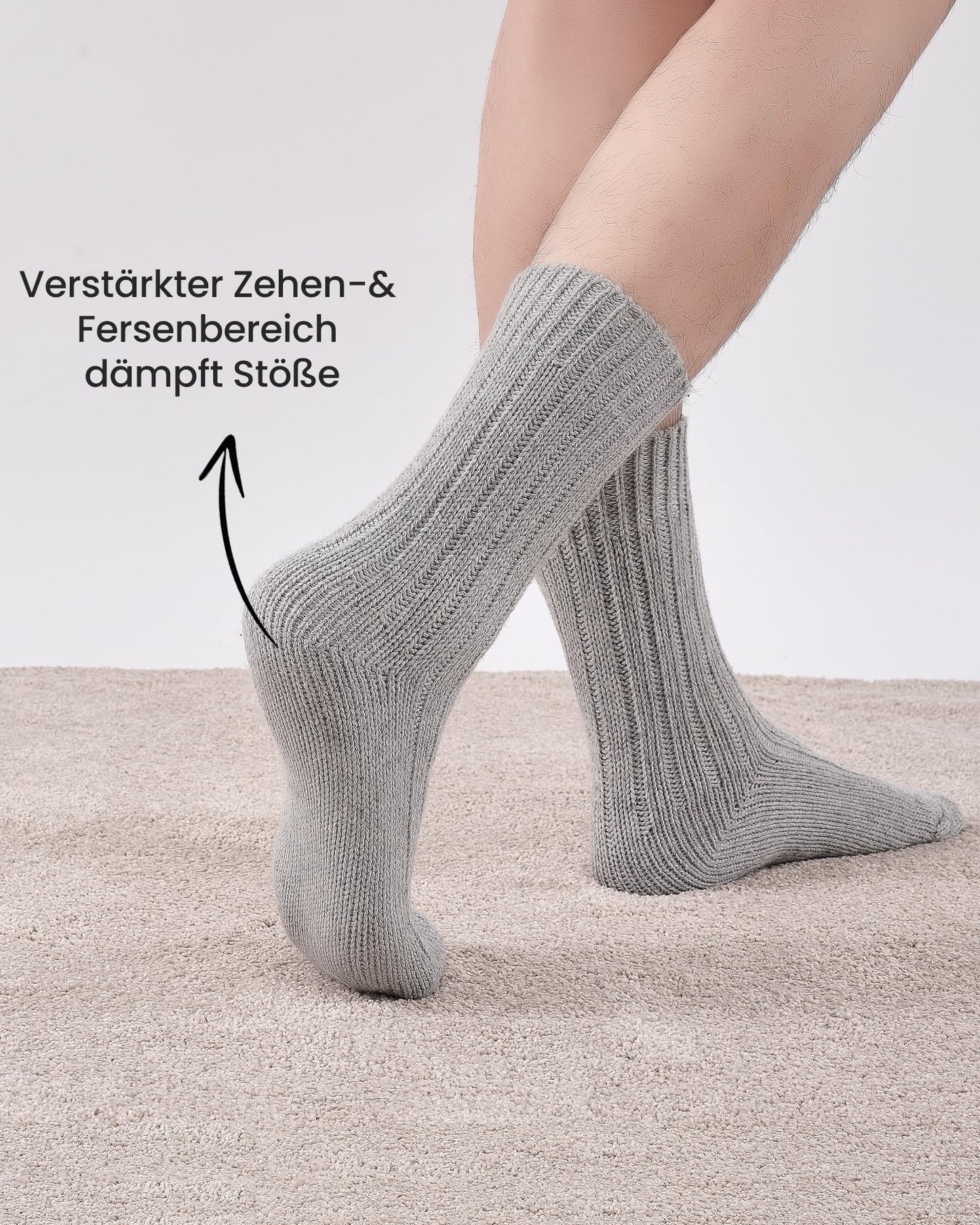 4 Paar Alpaka Socken für Herren Damen, atmungsative Thermosocken Extra Warm, Dicke Wintersocken mit Alpakawolle 