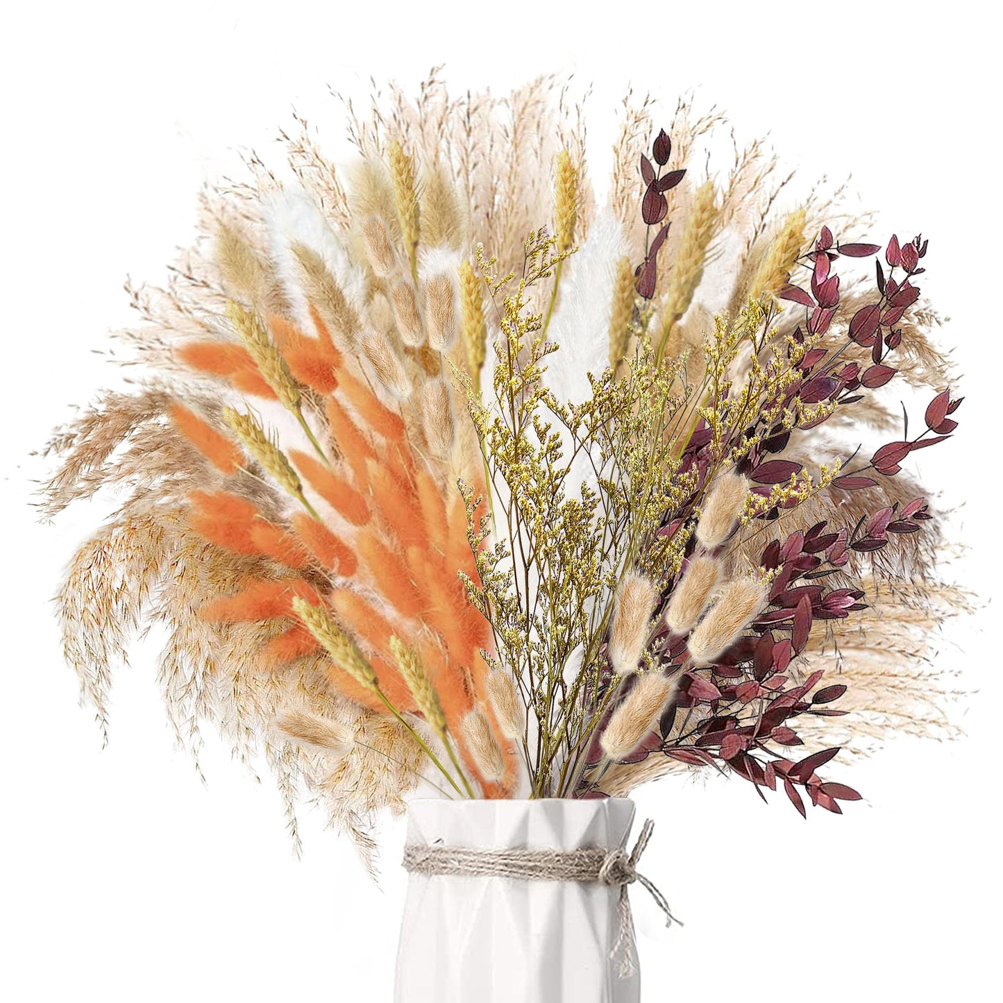 Pampasgras Getrocknet - Natürlich, Braun, Trockenblumen Strauß Dried Flowers, für Heim Decor 