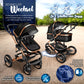 3-in-1 XXL Komplett-Kinderwagenset inkl. Babywanne, Buggy, Sportsitz &amp; Autositz 