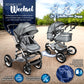 3-in-1 XXL Komplett-Kinderwagenset inkl. Babywanne, Buggy, Sportsitz &amp; Autositz 