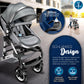 3-in-1 XXL Komplett-Kinderwagenset inkl. Babywanne, Buggy, Sportsitz &amp; Autositz 
