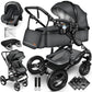 3-in-1 XXL Komplett-Kinderwagenset inkl. Babywanne, Buggy, Sportsitz &amp; Autositz 