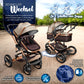 3-in-1 XXL Komplett-Kinderwagenset inkl. Babywanne, Buggy, Sportsitz &amp; Autositz 