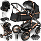 3-in-1 XXL Komplett-Kinderwagenset inkl. Babywanne, Buggy, Sportsitz &amp; Autositz 