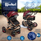 3-in-1 XXL Komplett-Kinderwagenset inkl. Babywanne, Buggy, Sportsitz &amp; Autositz 