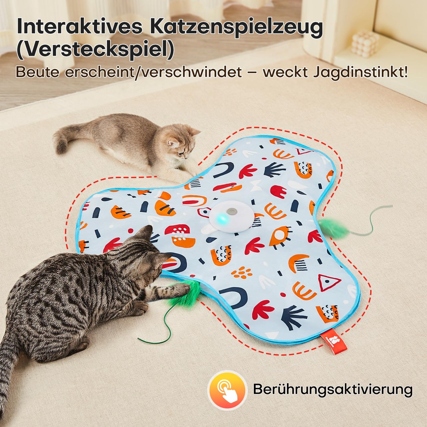 Potaroma Interaktives Katzenspielzeug mit Federautomatik - Deals Bewegungsspielzeug für aktive Wohnungskatzen 