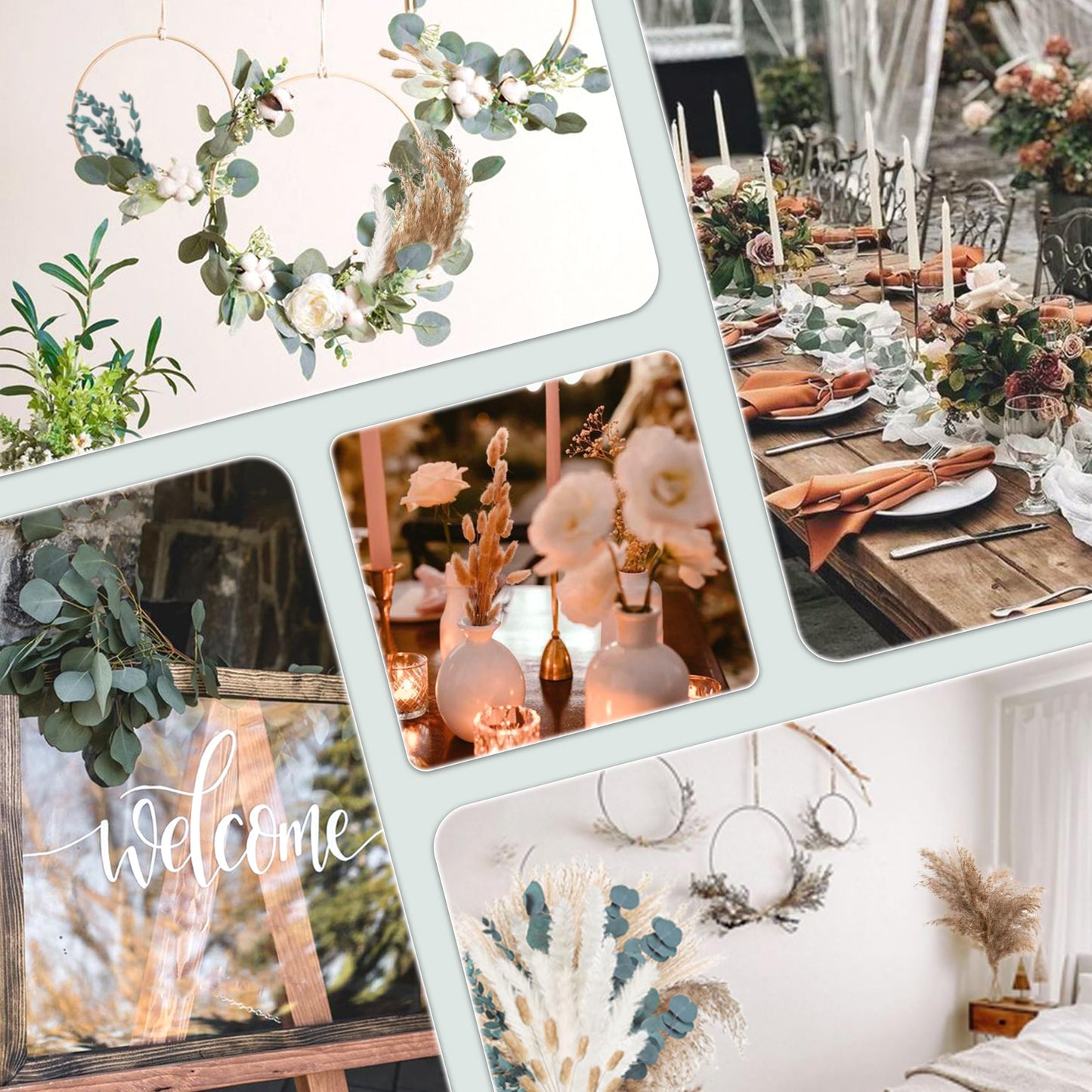 Pampasgras Getrocknet - Natürlich, Braun, Trockenblumen Strauß Dried Flowers, für Heim Decor 